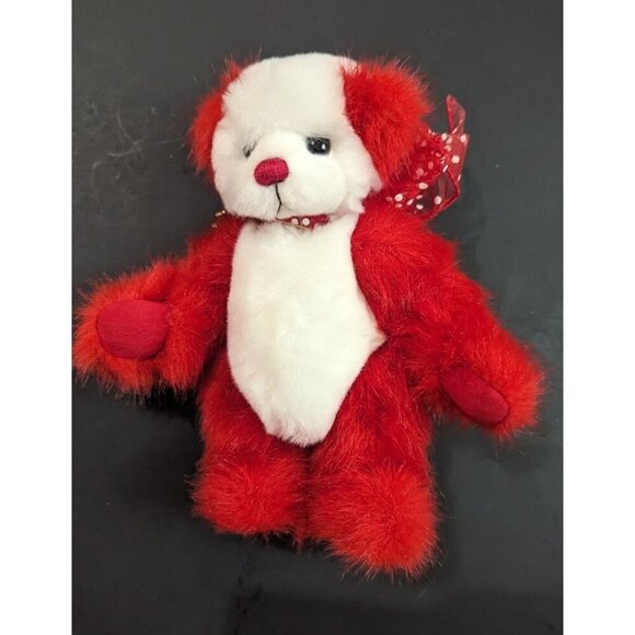Babcock Bears Rainy red white 8" handmade 2017 German glass eyes Jointed plush - Picture 11 of 12